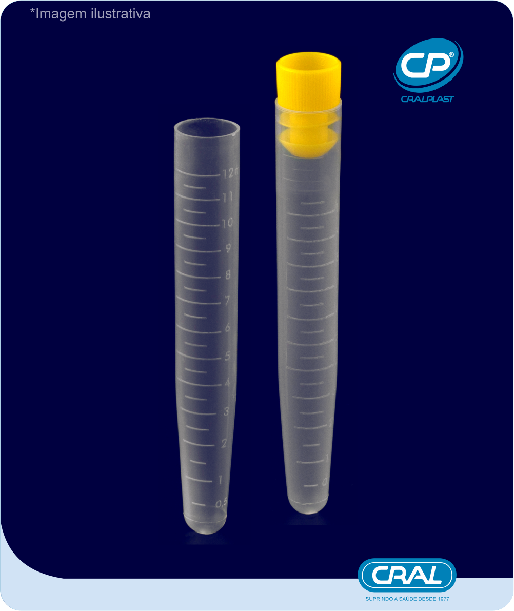 TUBO CONICO PP 10ML MANUAL GRADUADO PT/1000 CRALPLAST