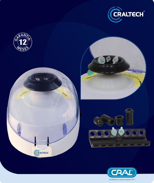 Centrífuga para 6 ou 16 microtubos 6000rpm Craltech