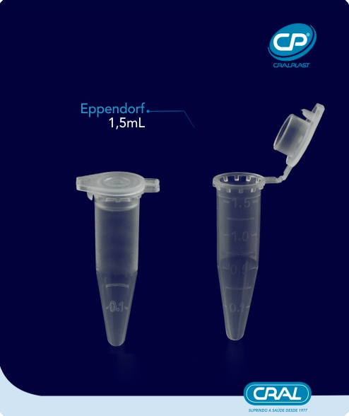 Microtubo graduado neutro tipo eppendorf pacote com 1000 unidades