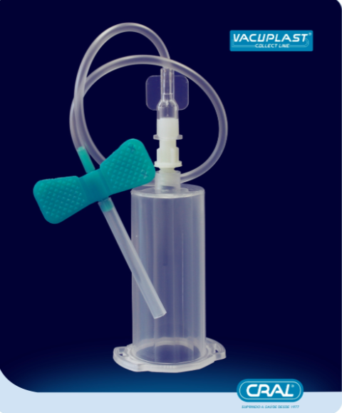 Escalpe para coleta de sangue a vácuo com adaptador 100und/cx – Vacuplast®