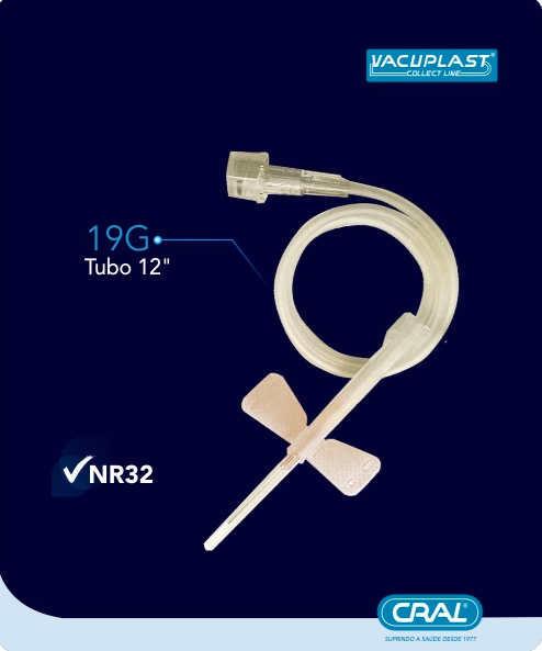 Escalpe de segurança para coleta de sangue com seringa  – VACUPLAST®