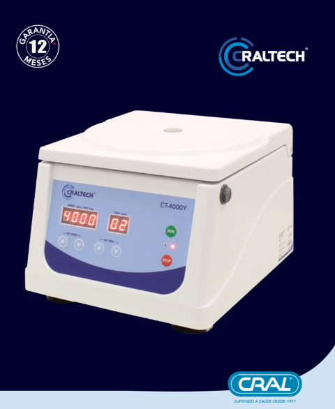 Centrífuga de bancada para 8 ou 12 tubos Craltech ® (Bivolt)