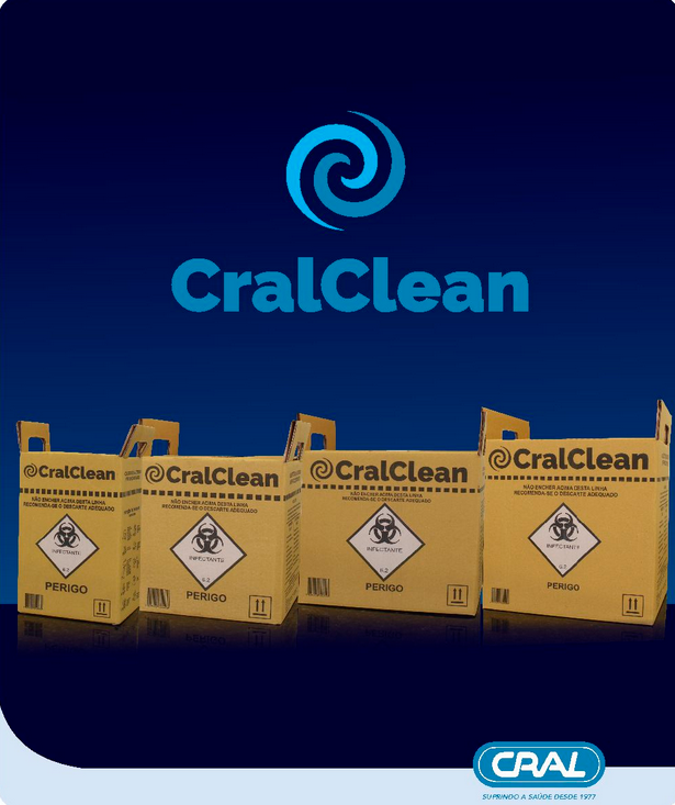 Coletor de papelão p/ perfurocortantes 20 litros ECO (unidade) Cralclean
