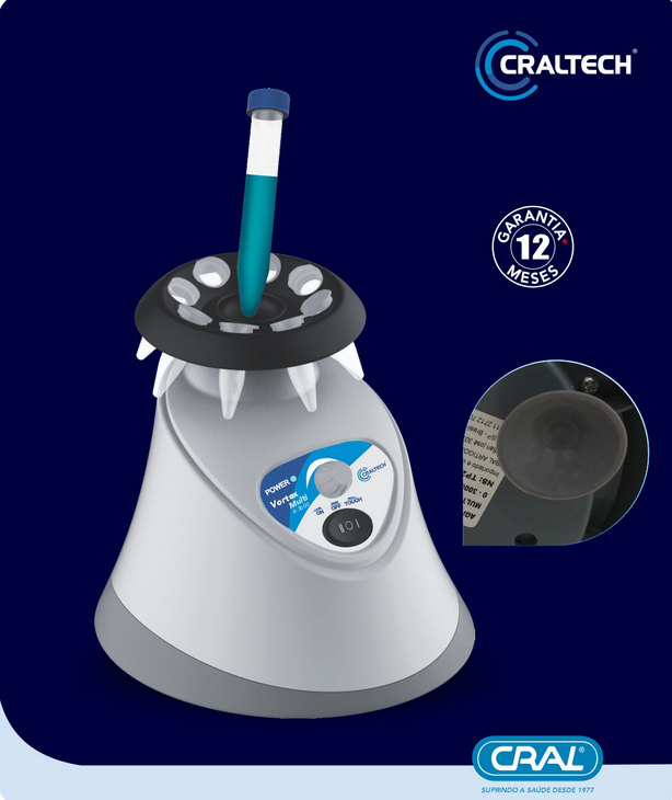 Agitador Manual Vortex Multiplataformas 0-3000 RPM (Plataforma para agitador de placas de petri/cultura e frascos GRÁTIS)