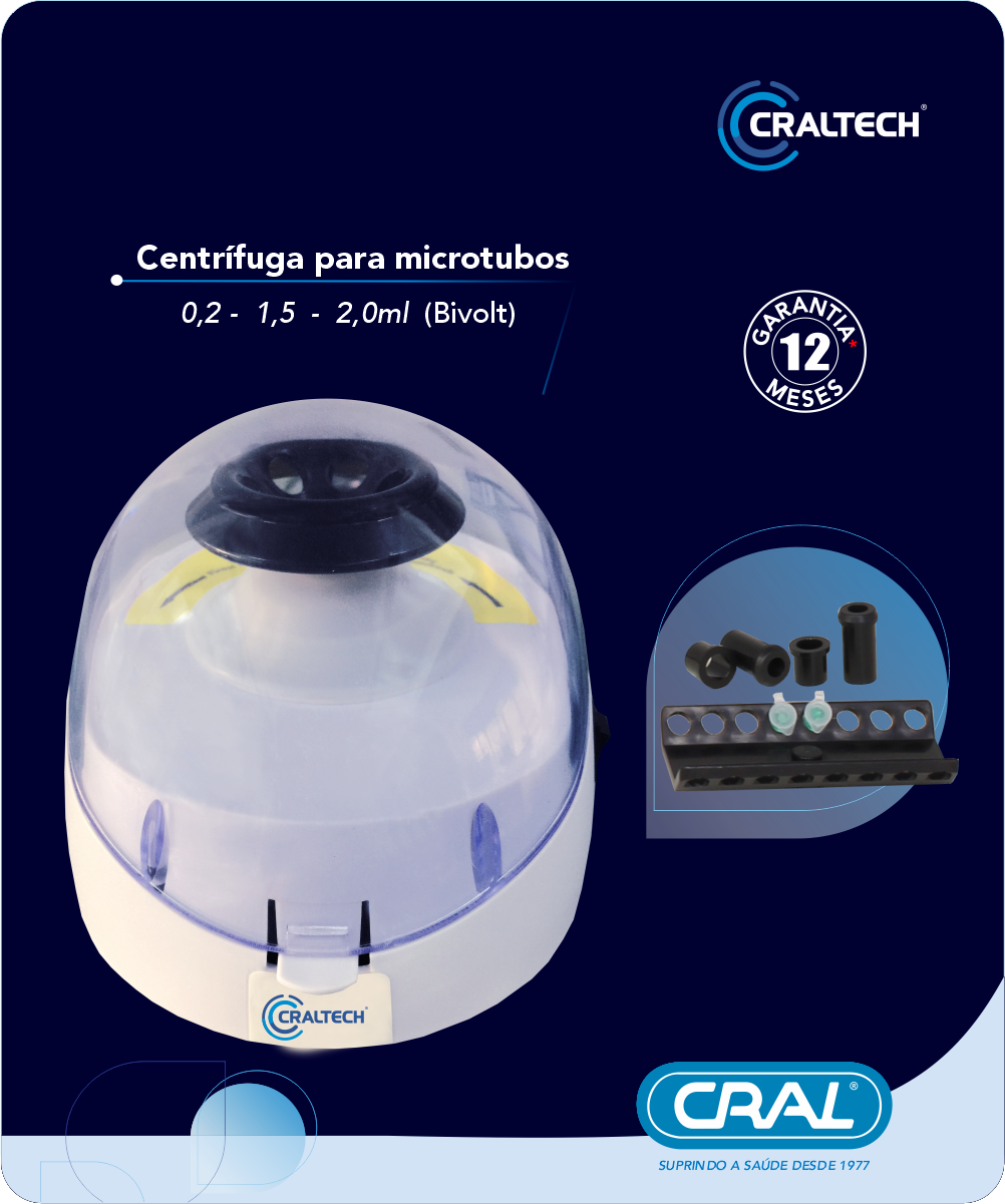Microcentrífuga 6 X 1,5/2 ml 6000 RPM Craltech